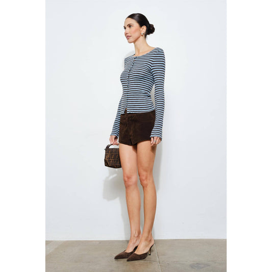 Drew Striped Long Sleeve Jersey Knit Top