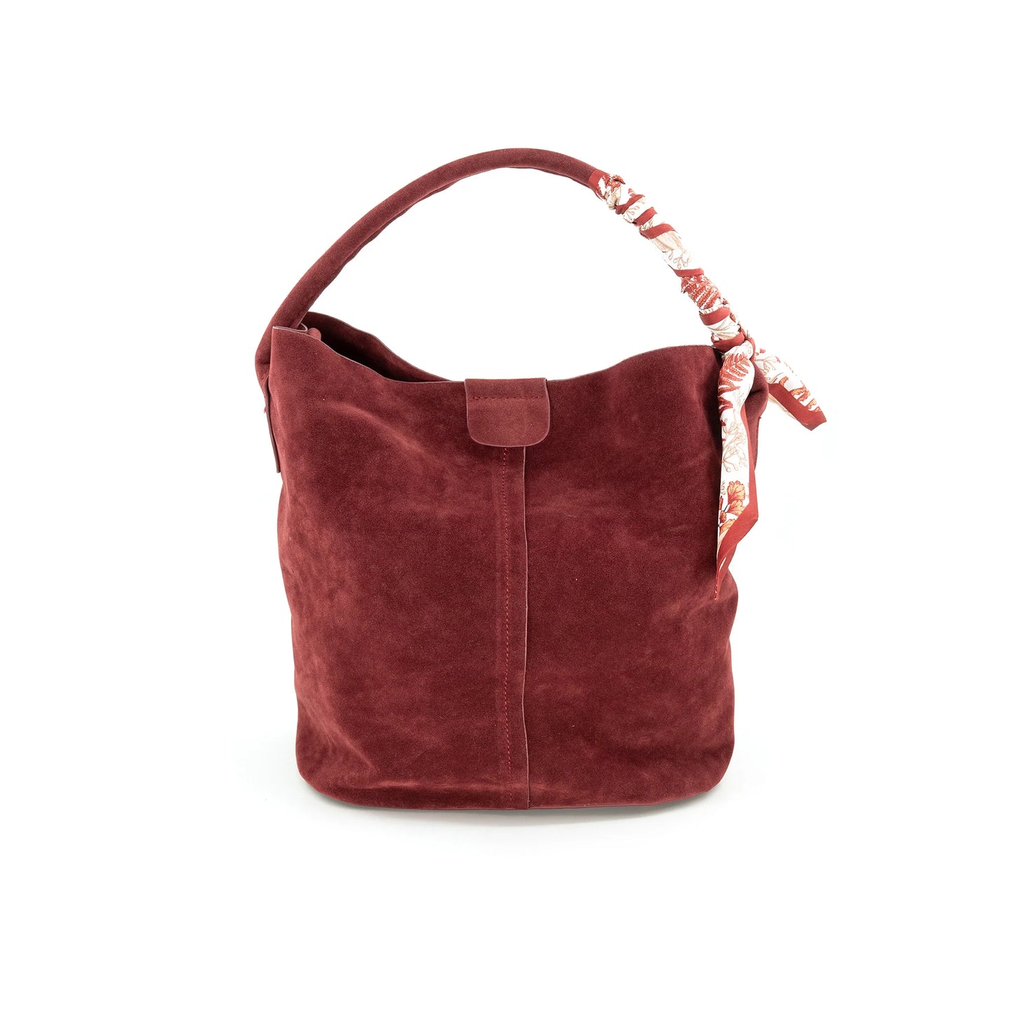 Celeste Suede Buckey Bag | Burgundy