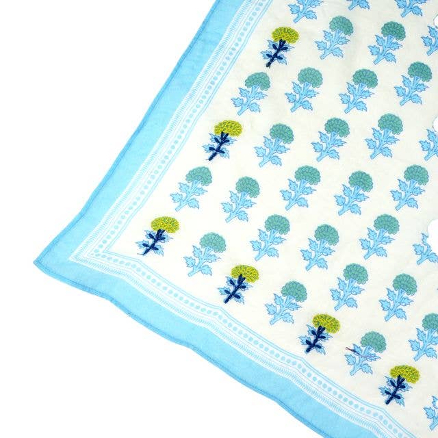Chasing Petals Cotton Bandana - Ice Blue