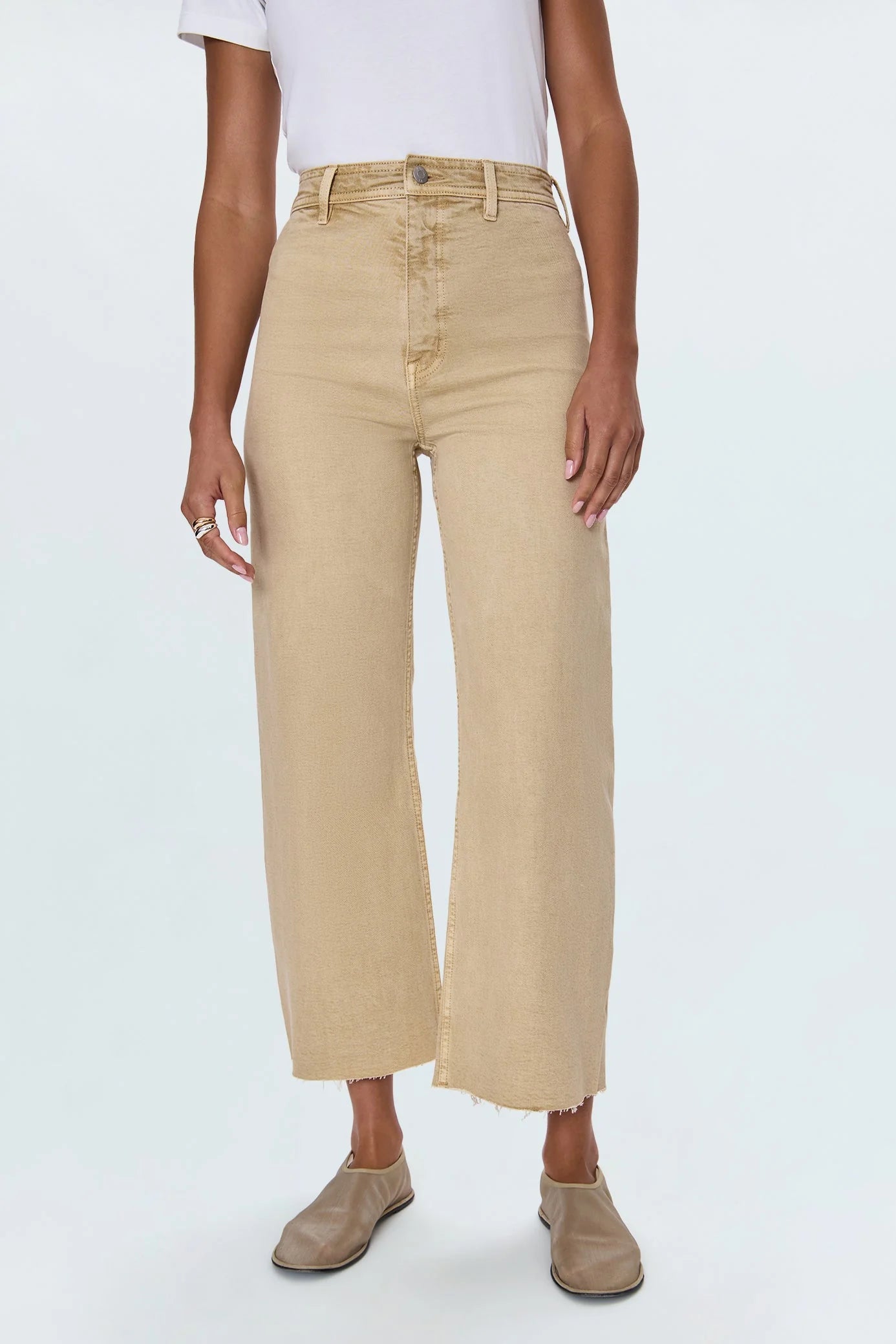 Penny Crop High Rise Wide Leg | Sand Dollar
