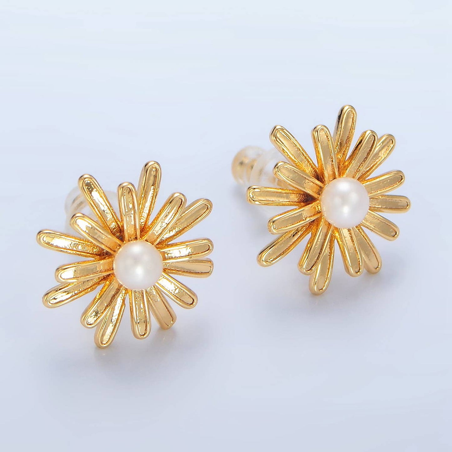 Pearl Sunflower Studs