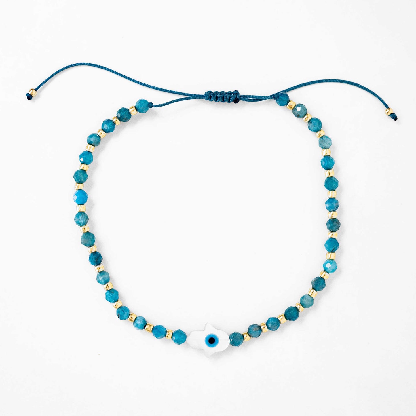 Hamsa Gemstone Bracelet, Apatite