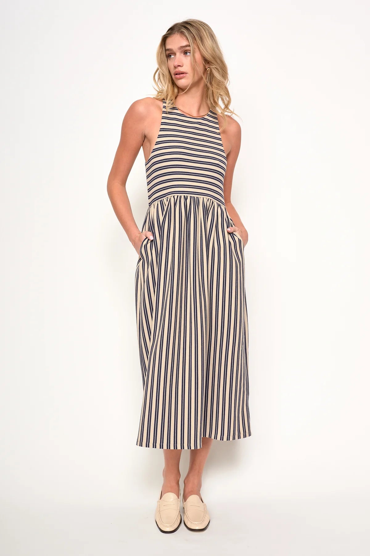 Renzo Dress | Navy + Taupe