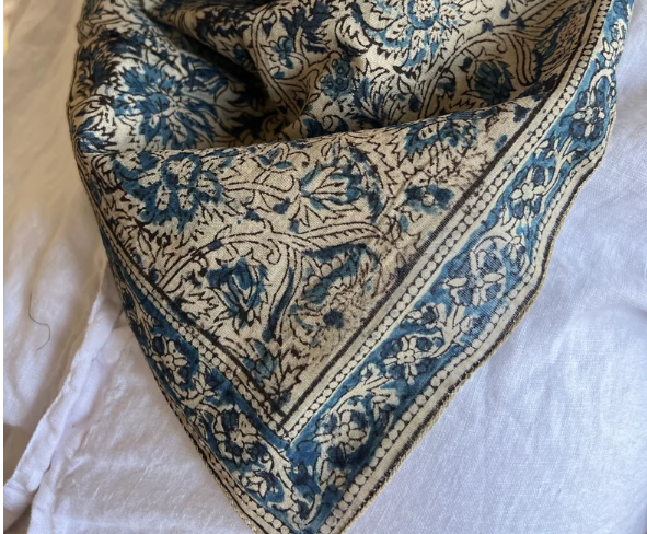 Bandana - Himalayan Poppy Kalamkari Print