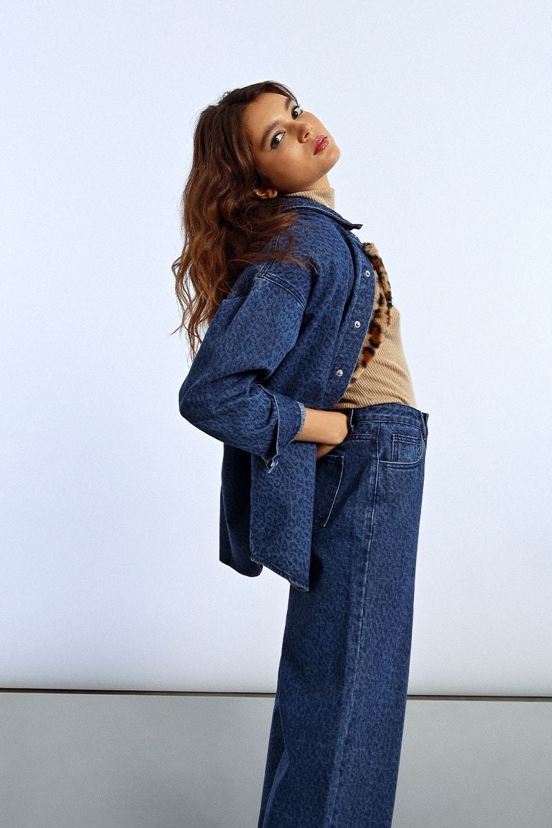 Roxy Denim Button Down Shirt | Leopard
