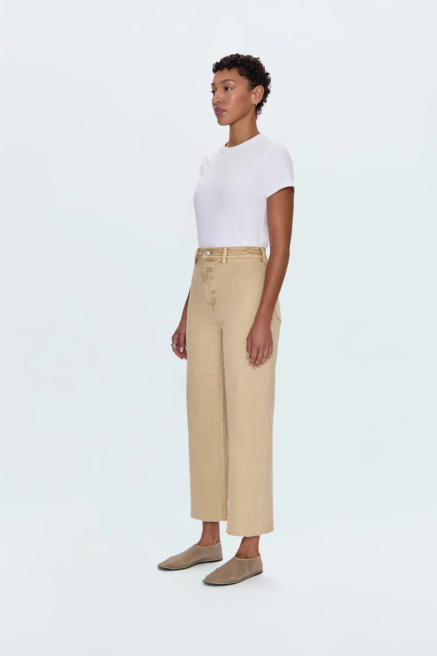 Penny Crop High Rise Wide Leg | Sand Dollar