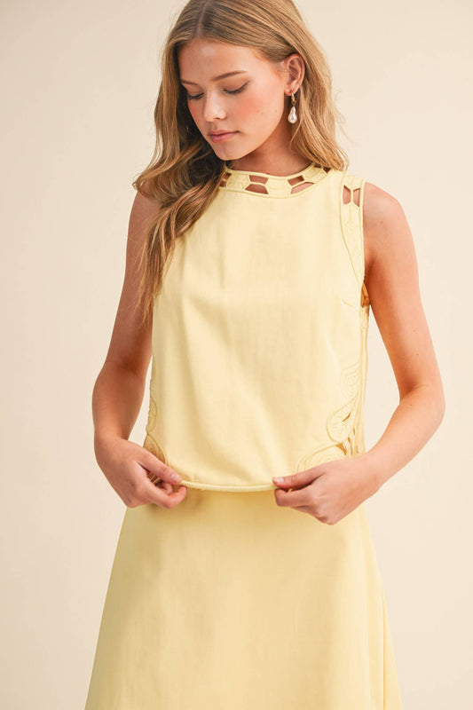 Melinda Lace Tank and Skirt Set | Lemon