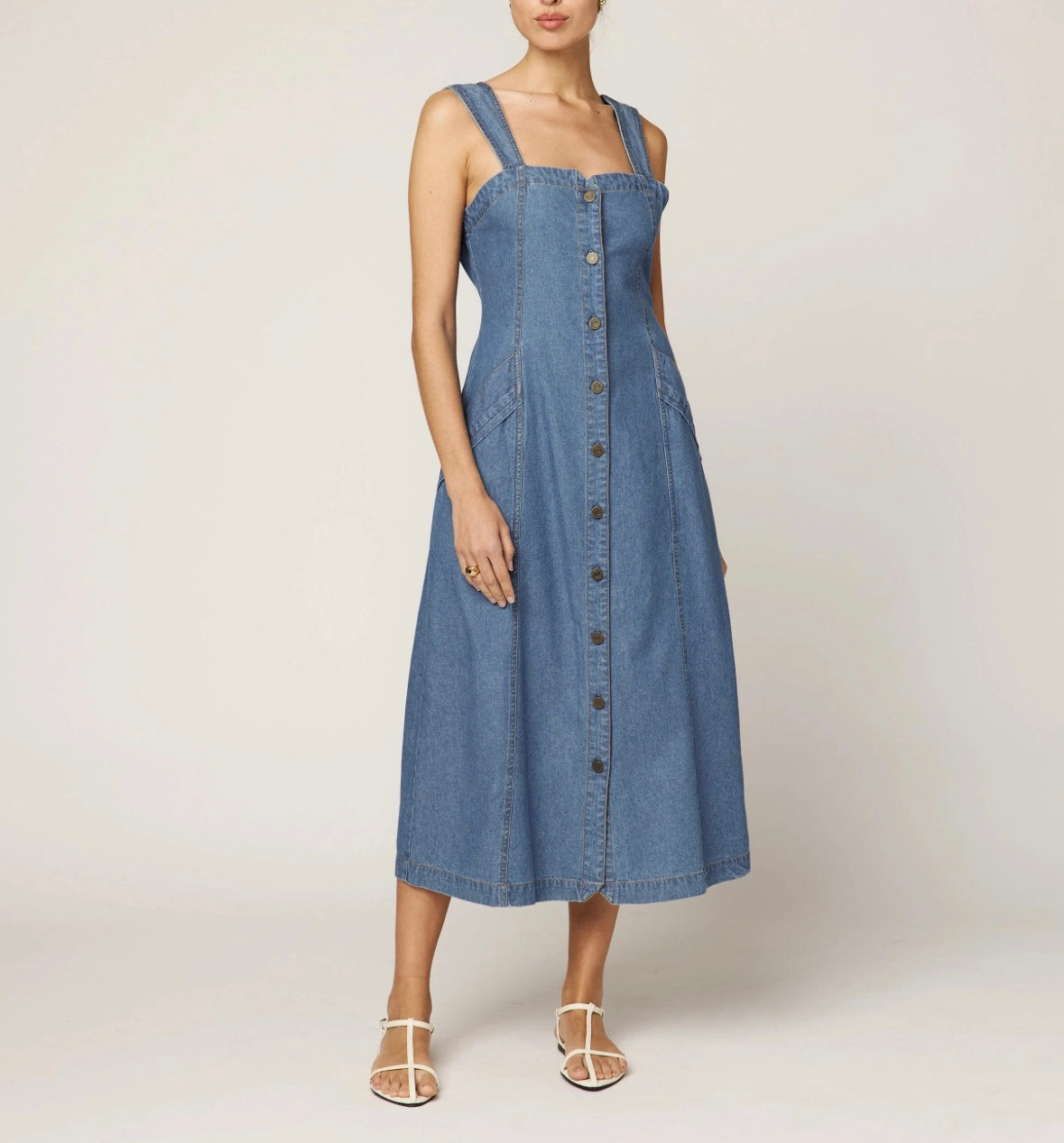 Liberty Midi Dress | Light Denim
