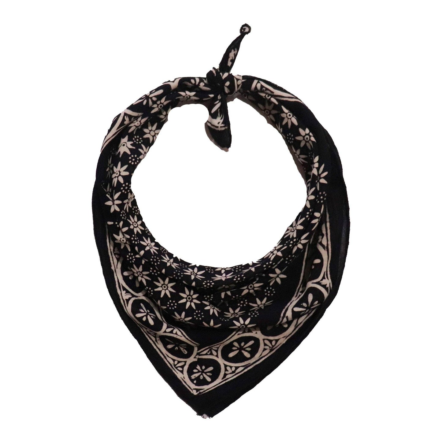 Hand Dyed Batik Bandana| Black Mirage
