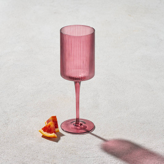 Malibu Ribbed Coupe Glass | Plum