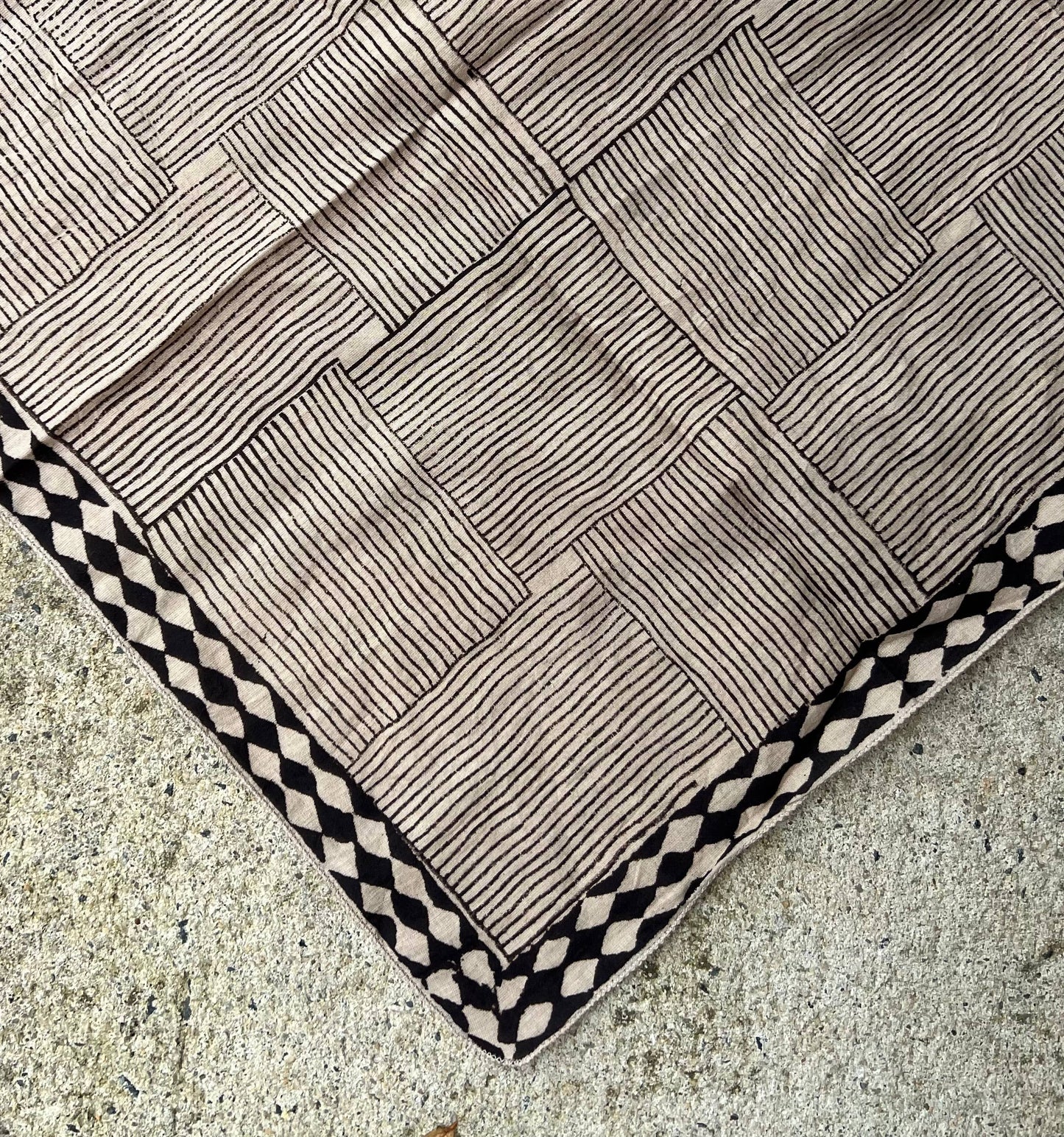 Bandana - Inky Doodles in Black & Chai
