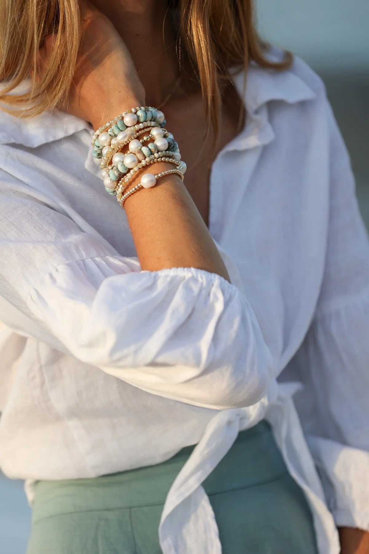 Ava Button Up | White