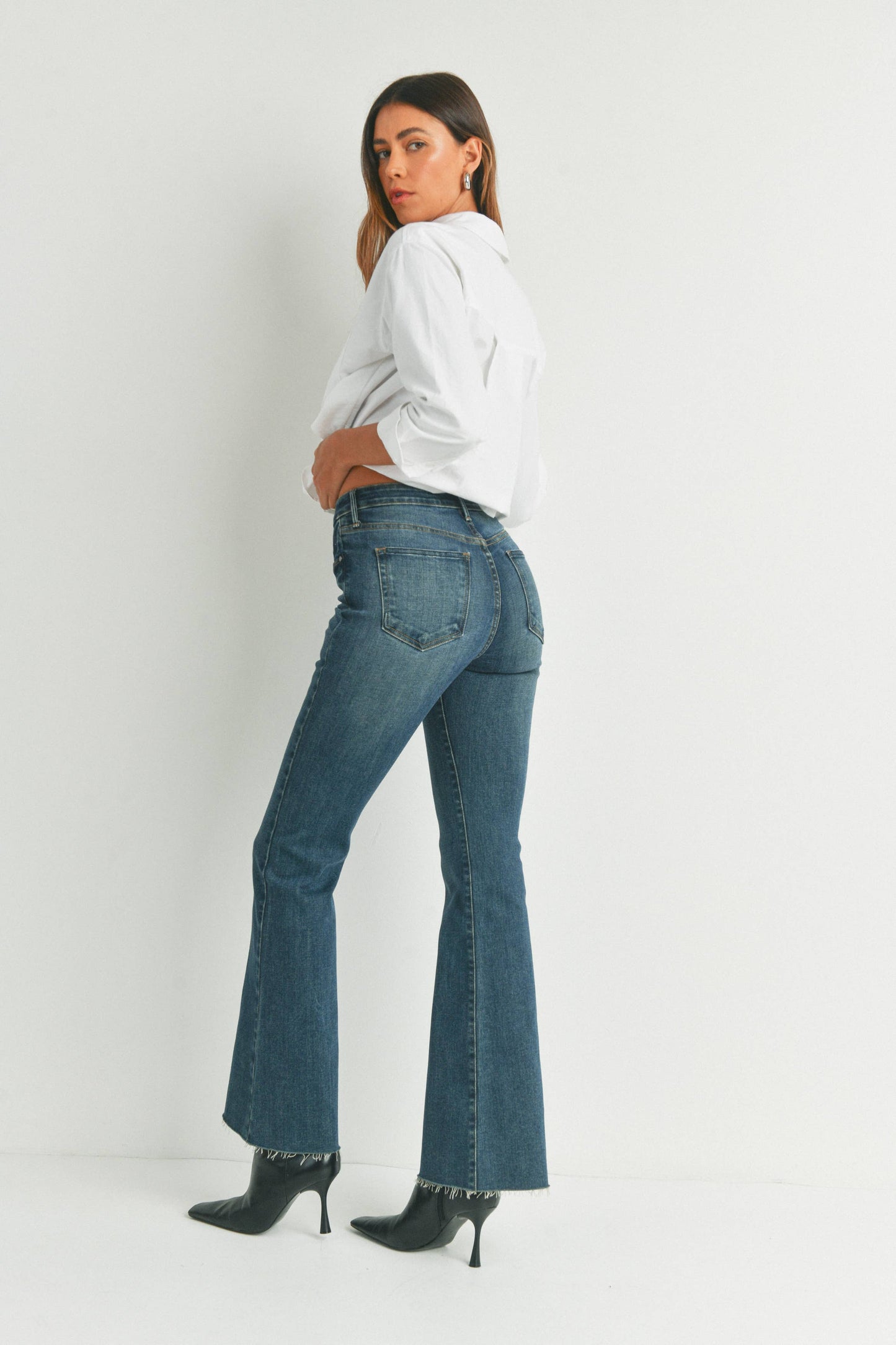 Darla -High Rise Scissor Cut Flare Jeans