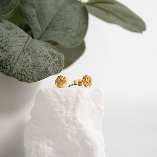 Steel Knot Stud Earrings