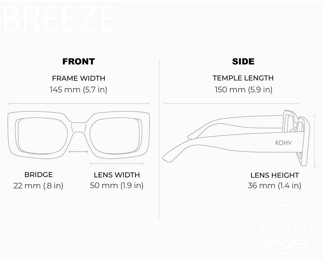 BREEZE AMBER Polarized Rectangle Square Fashion Sunglasses