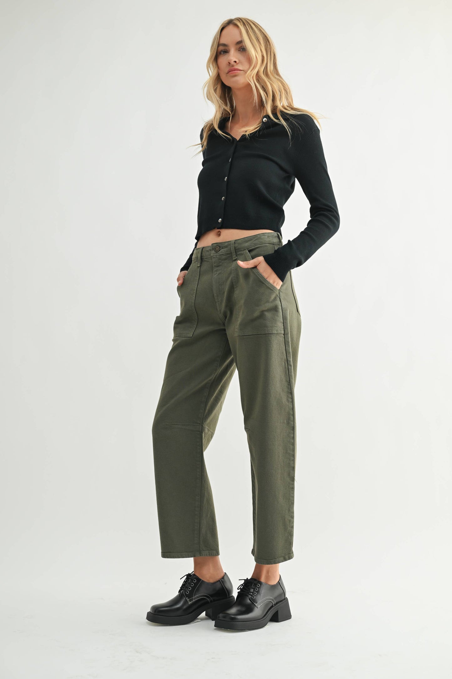 Cassie Utility Seamed Barrel Jeans
