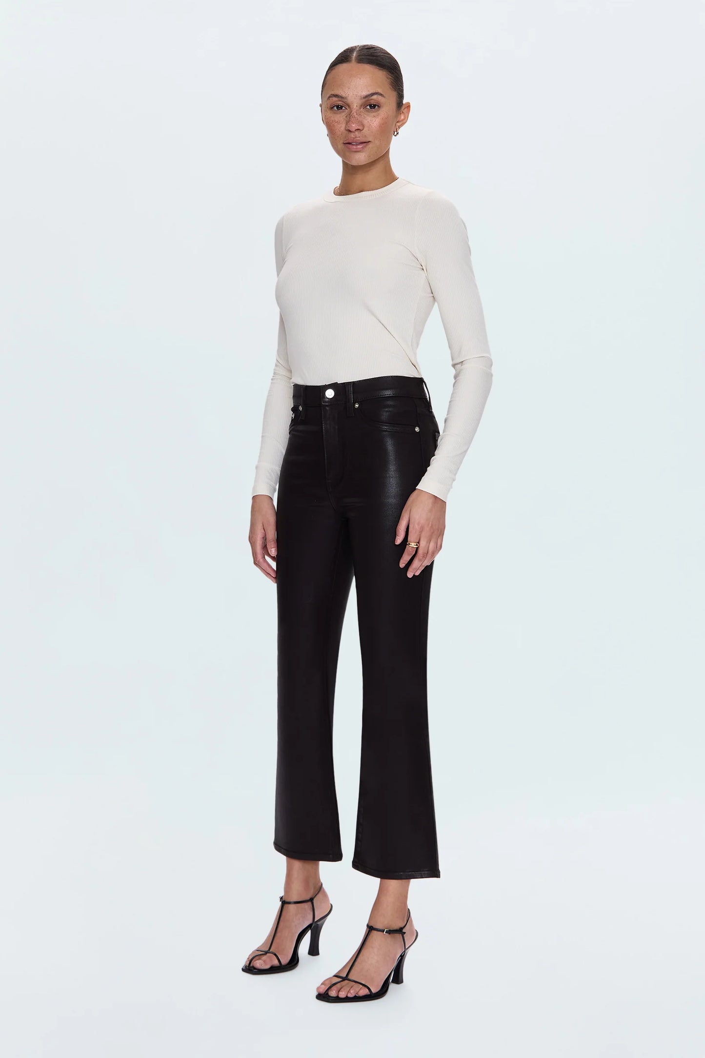 Lennon High Rise Crop Boot Jean | Coated Mocha