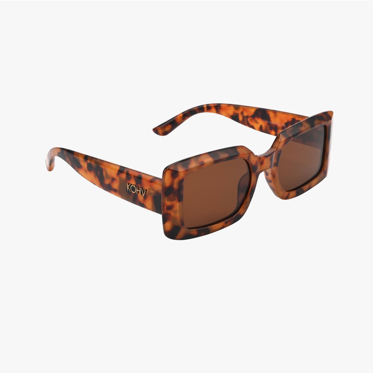BREEZE AMBER Polarized Rectangle Square Fashion Sunglasses