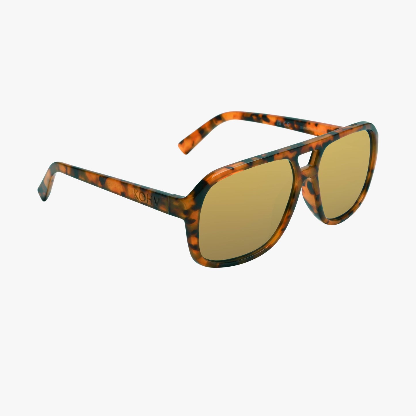 SUMMIT AMBER GOLD Polarized Square Trendy Aviator Sunglasses