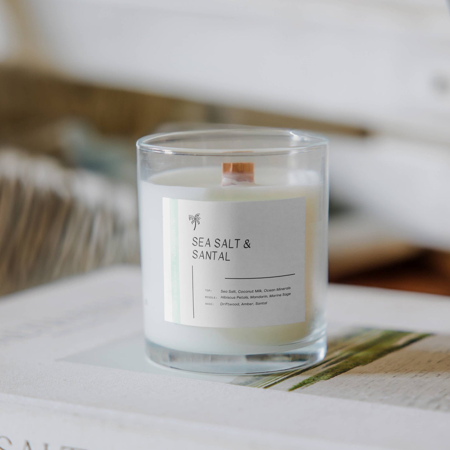 Sea Salt & Santal | Luxury Coastal Wood Wick Candle