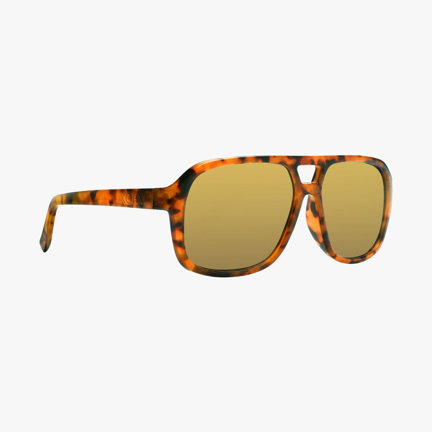SUMMIT AMBER GOLD Polarized Square Trendy Aviator Sunglasses