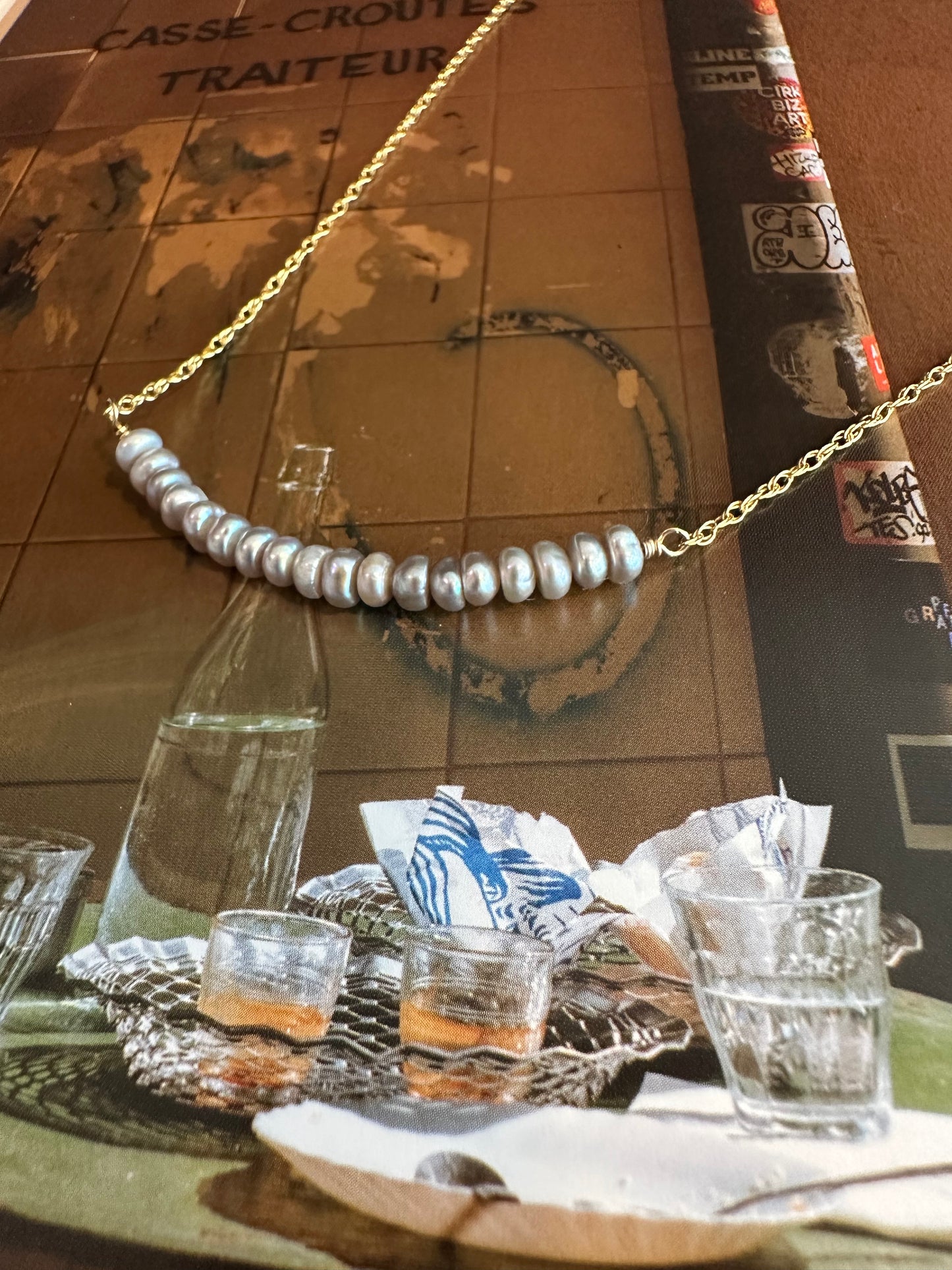 Sliding Pearl Necklace