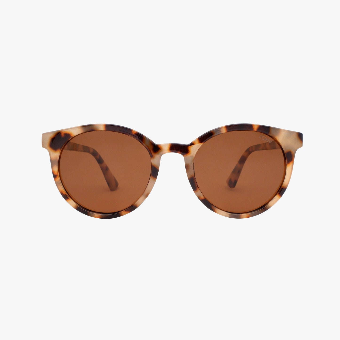 HERON LATTE TORTOISE Polarized Round Fashion Sunglasses