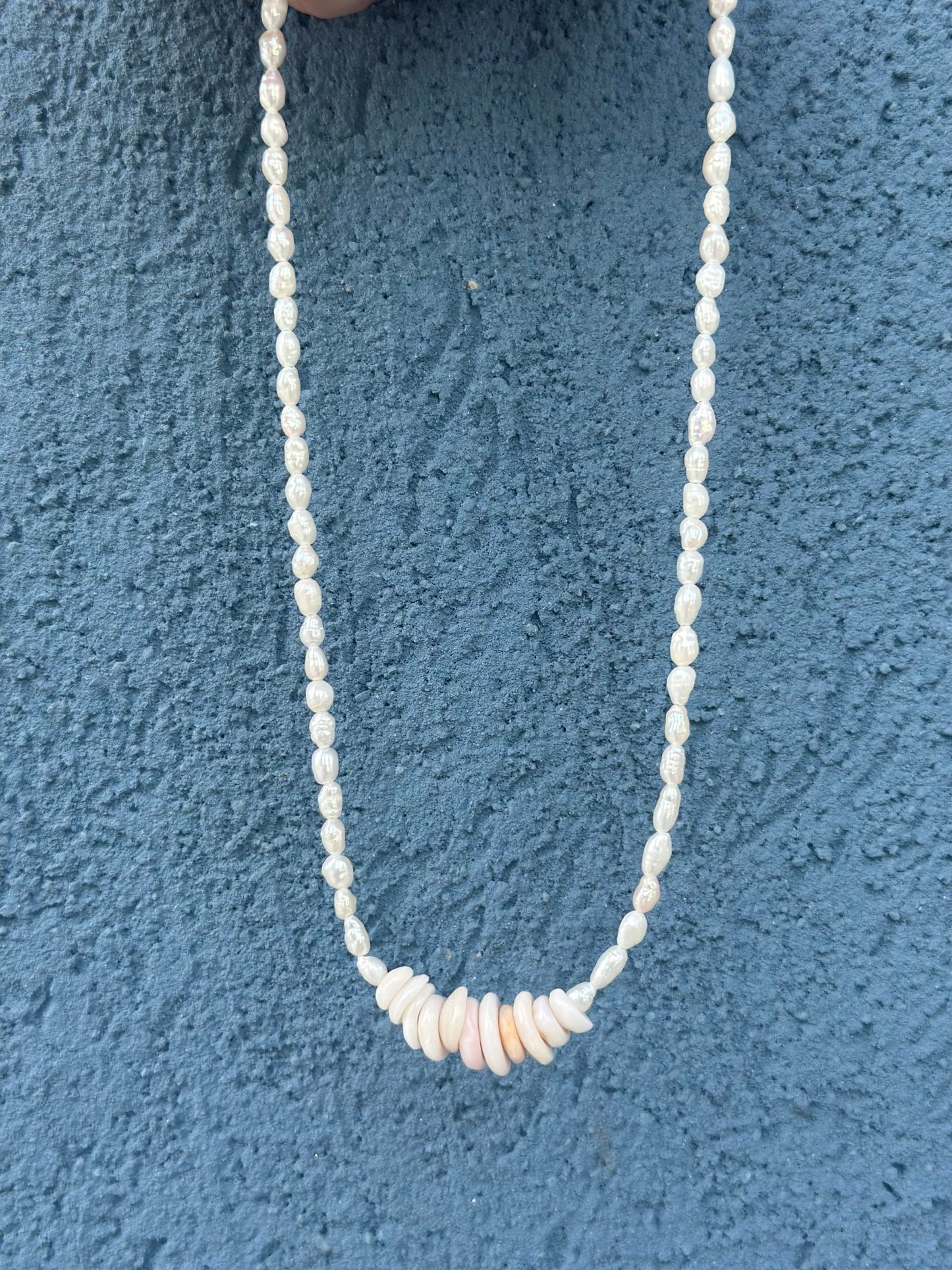 Pearl + Puka Collar Necklace