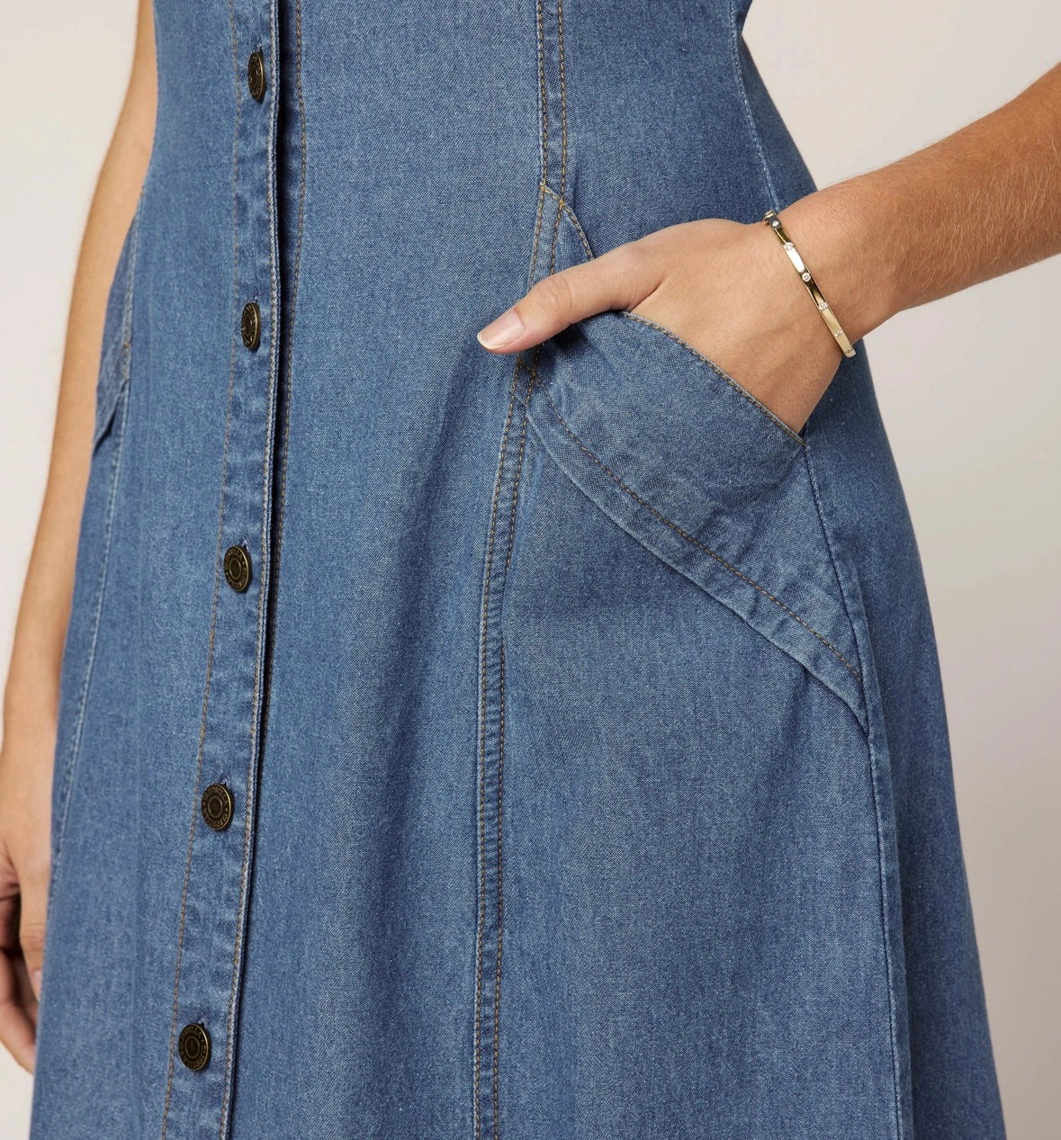 Liberty Midi Dress | Light Denim