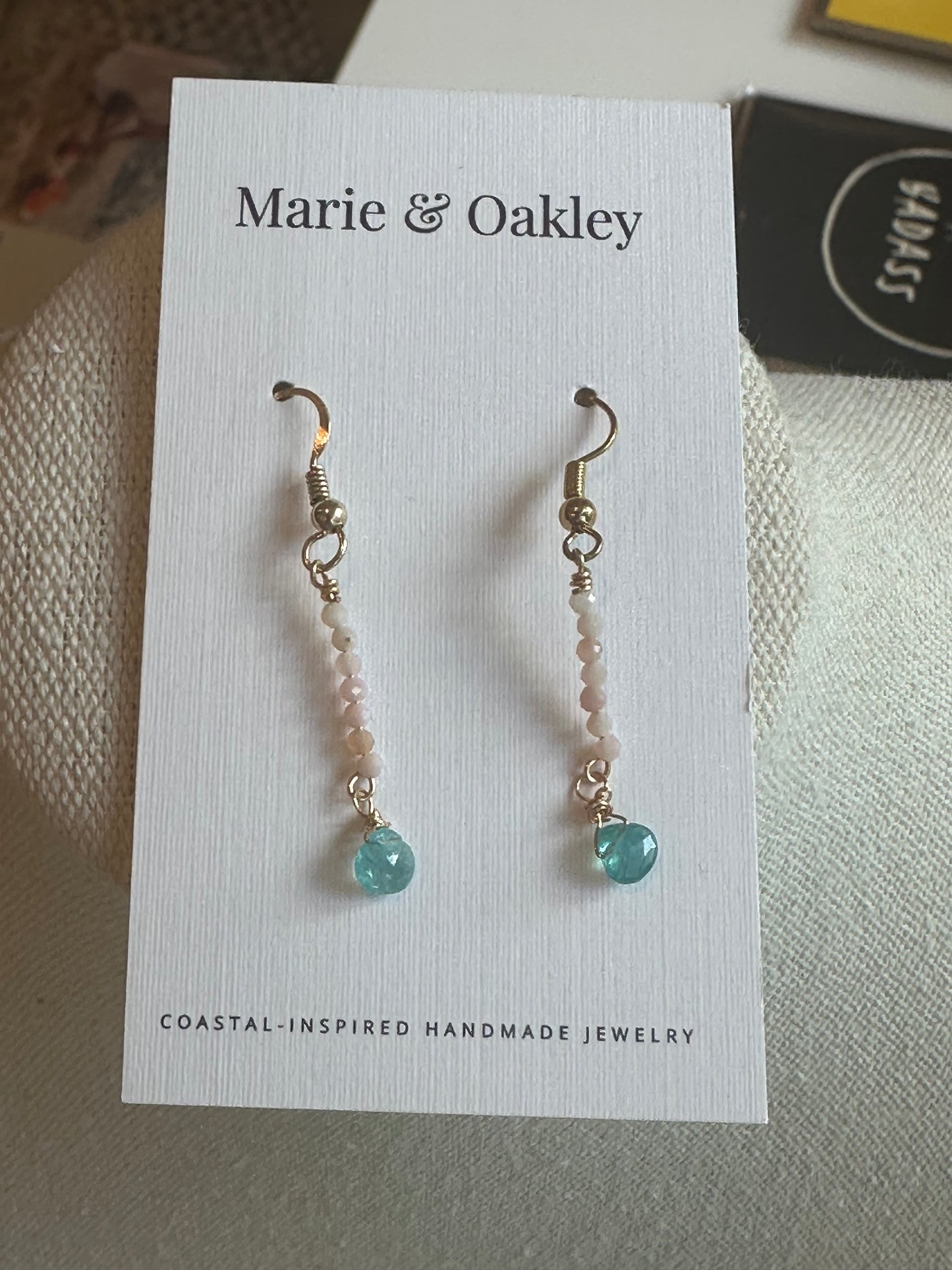Drift Earrings | Moonstone & Turquoise Teardrop