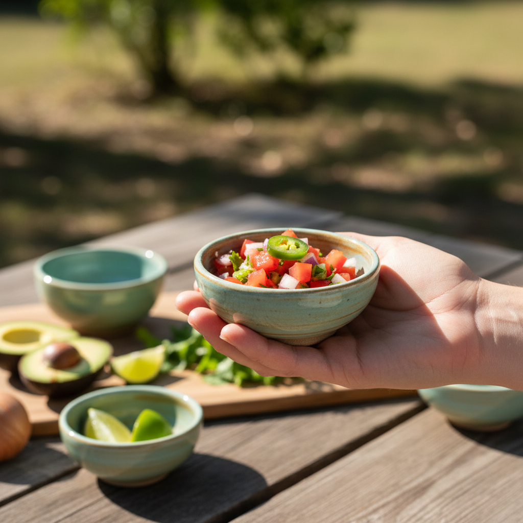 Palm Mini Bowl | Light Blue Brown