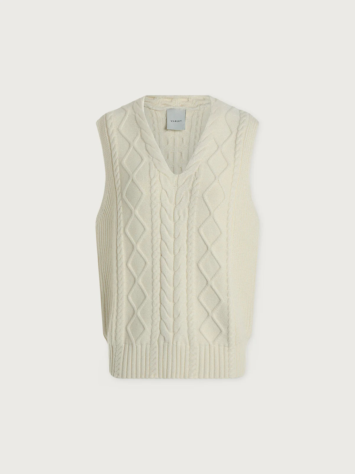 Kay Cable Knit Vest | Snow White
