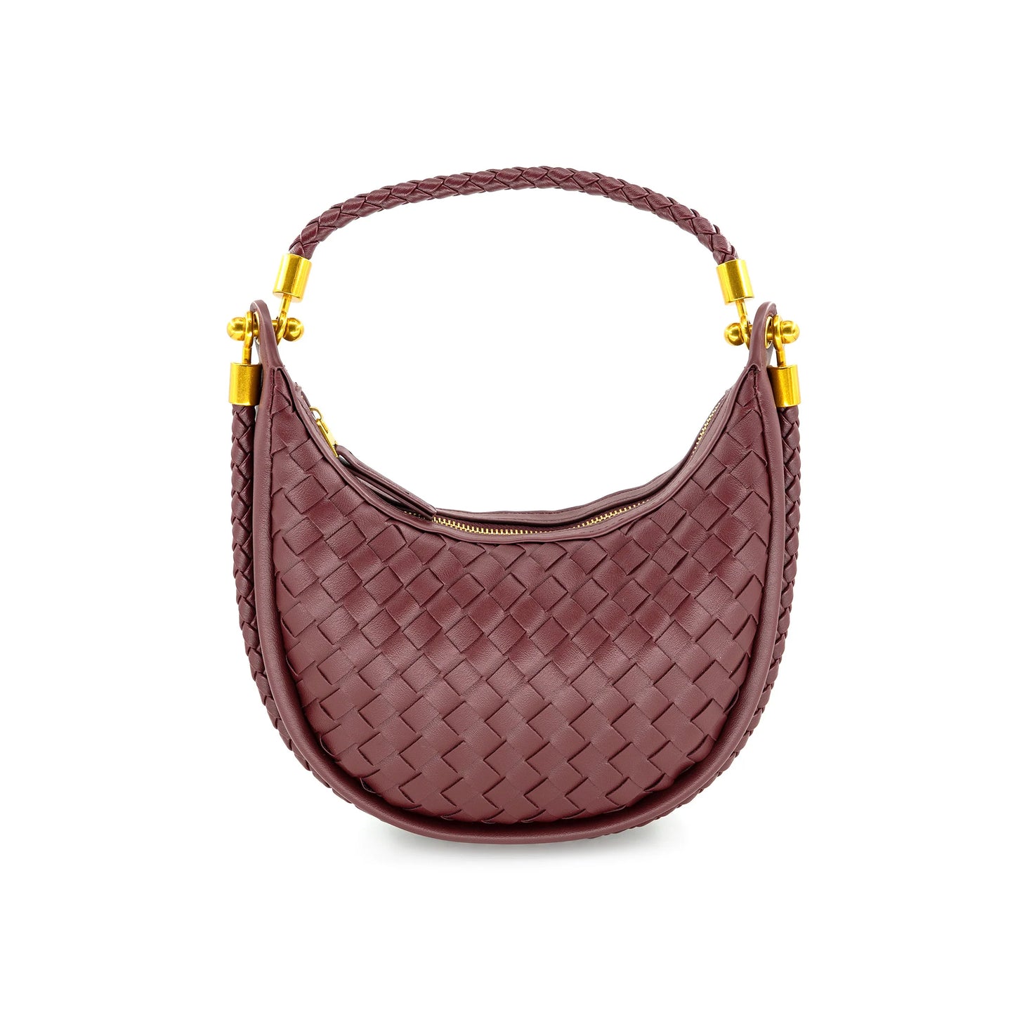 Colette Mini Woven Handbag | Burgundy
