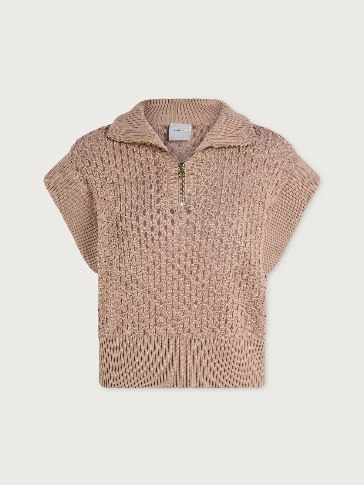 Gaines Half Zip Knit | Light Taupe