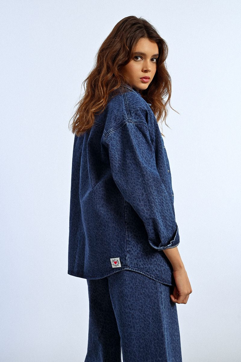 Roxy Denim Button Down Shirt | Leopard