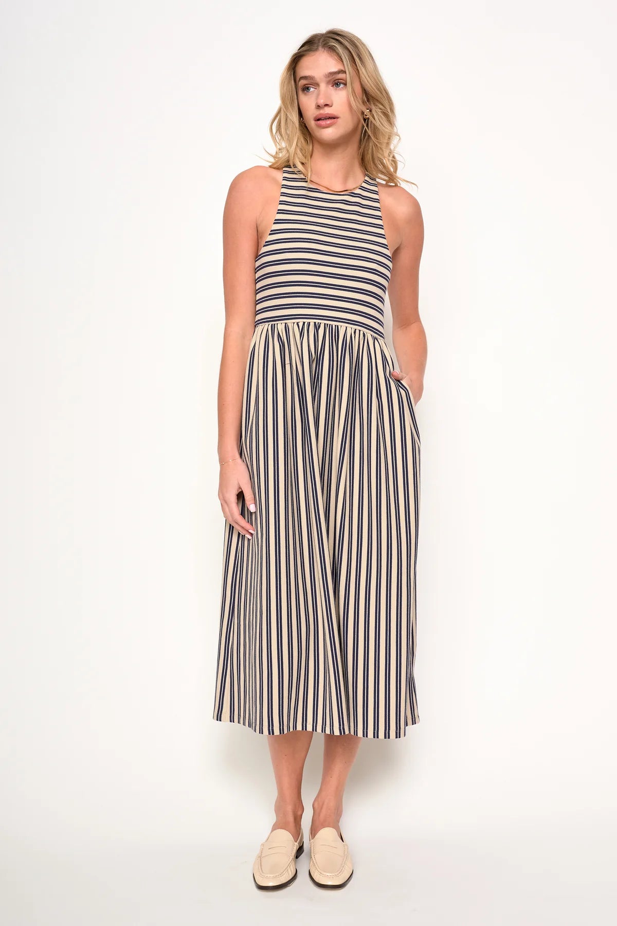 Renzo Dress | Navy + Taupe