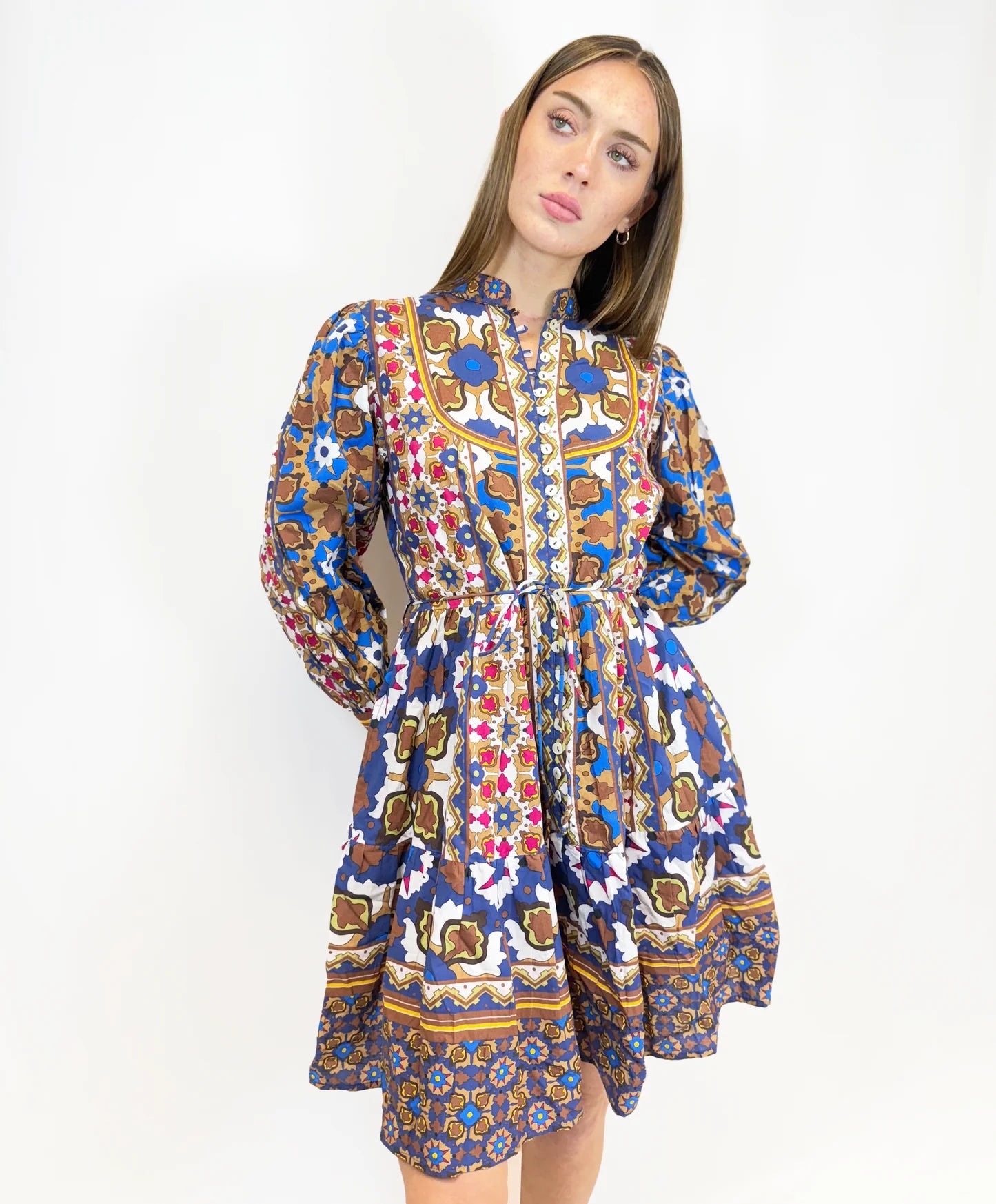 Andi Dress | Brown Mosaic