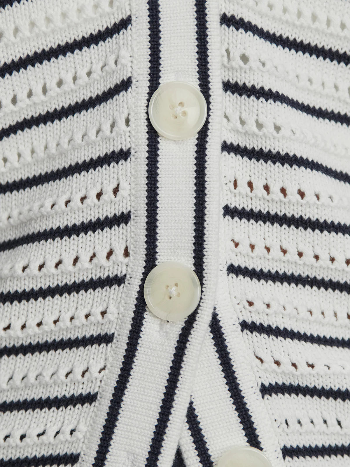 Antonia Relaxed Cardigan | White/ Blue Nights