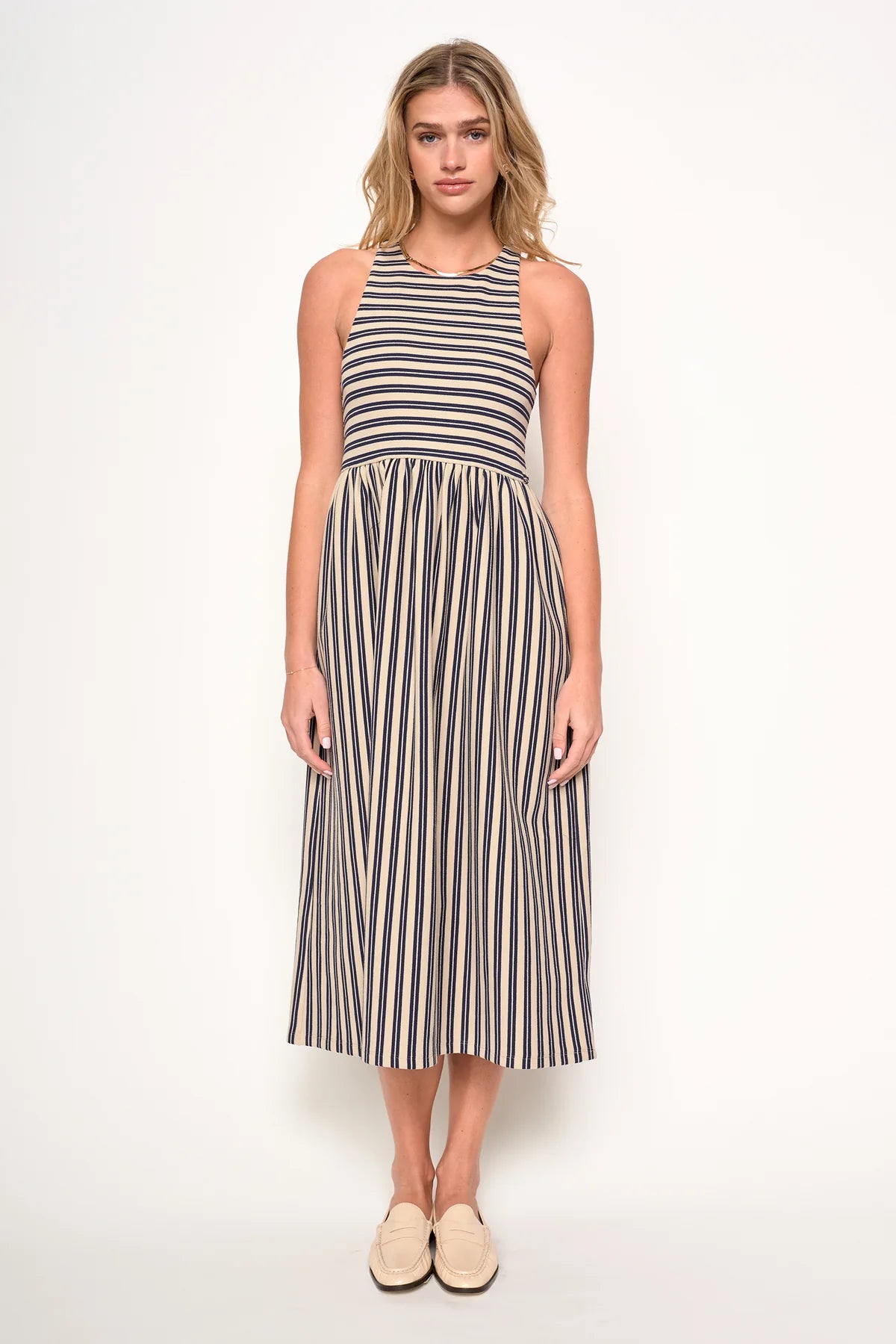 Renzo Dress | Navy + Taupe