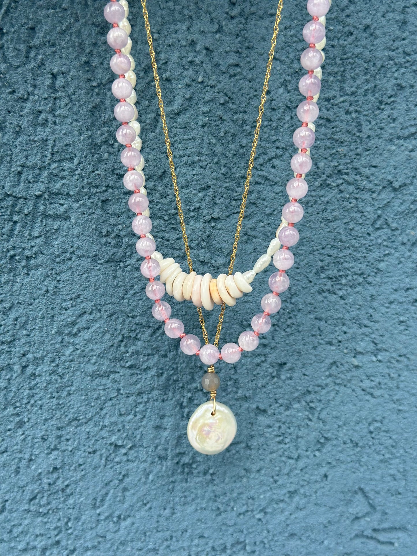 Pearl + Puka Collar Necklace