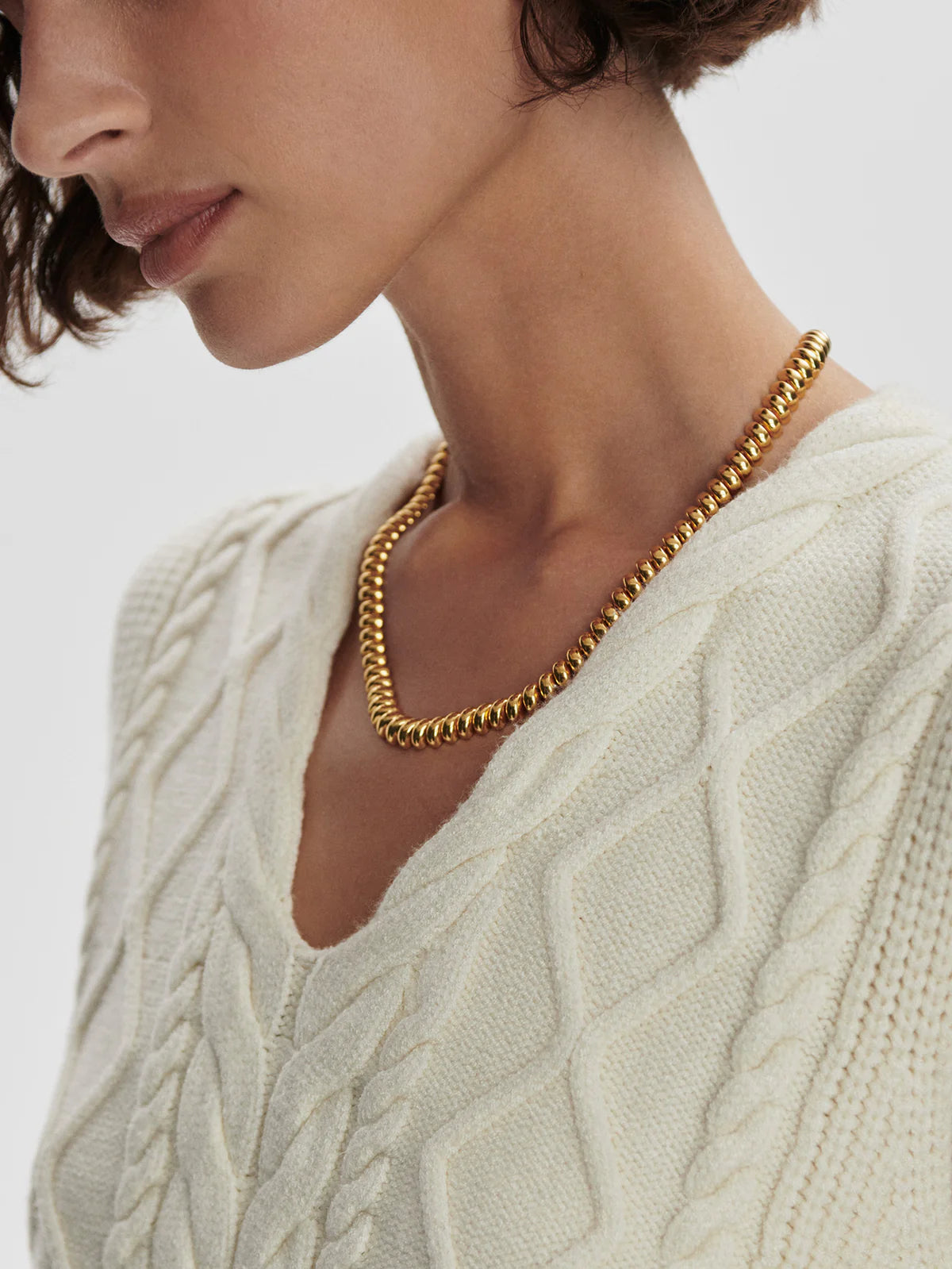 Kay Cable Knit Vest | Snow White