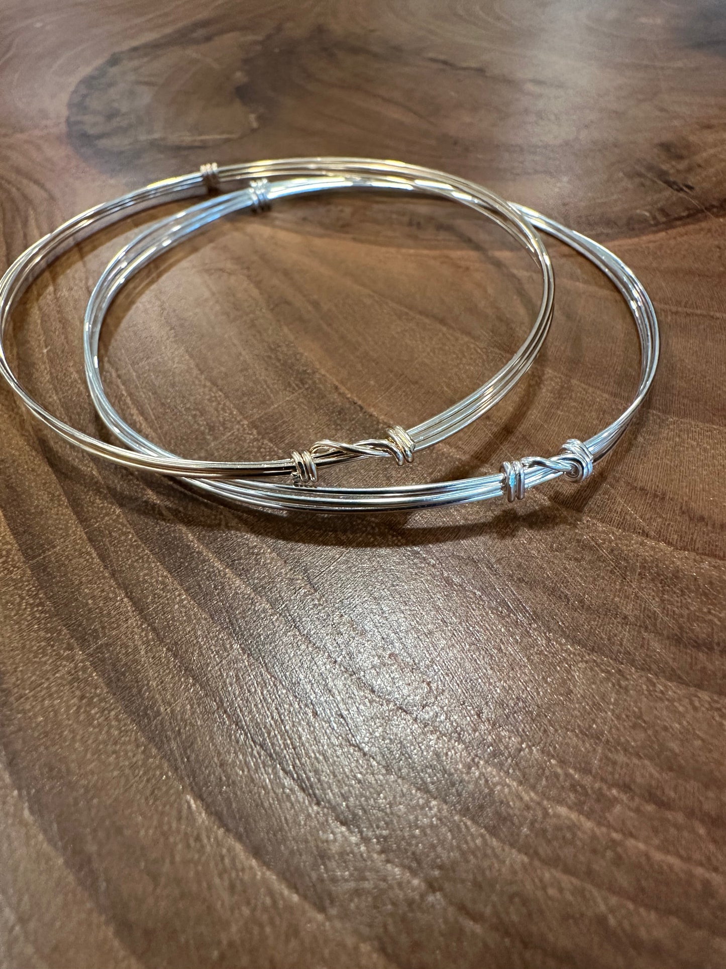 Earthy Luxe Sterling Silver Bangles