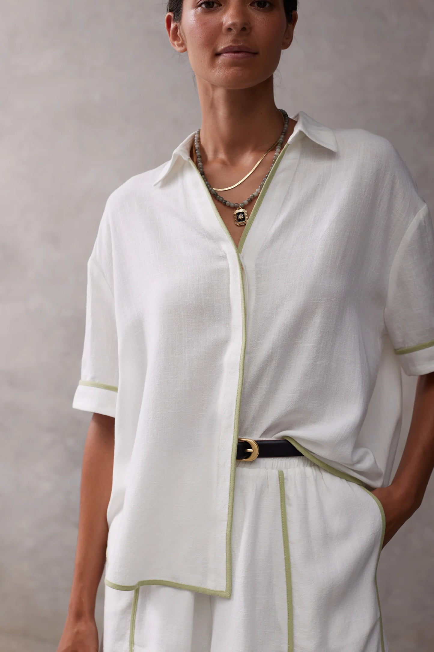 Ellis Shirt | Crème Pistacio