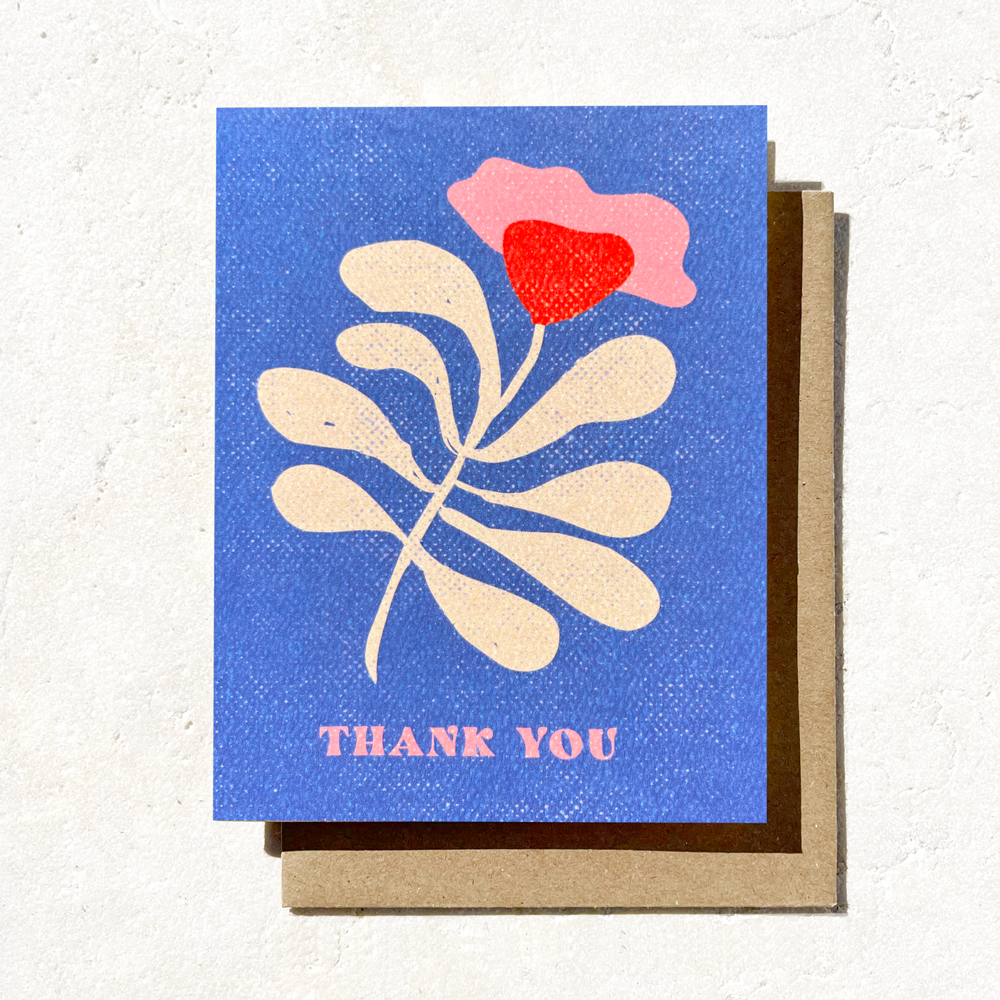 Thank You Floral Card | Blue Abstract Card | Spring Coastal Cards