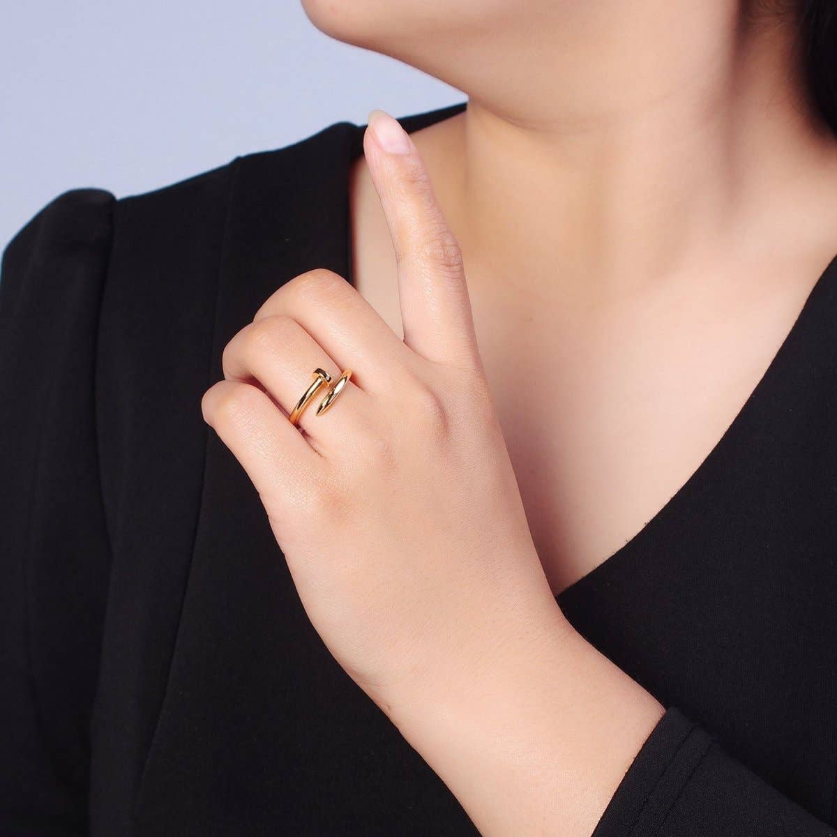Adjustable Minimalist Nail Bent Ring