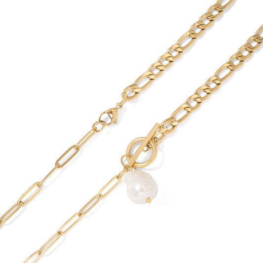 Toggle Clasp Freshwater Pearl Charm Necklace