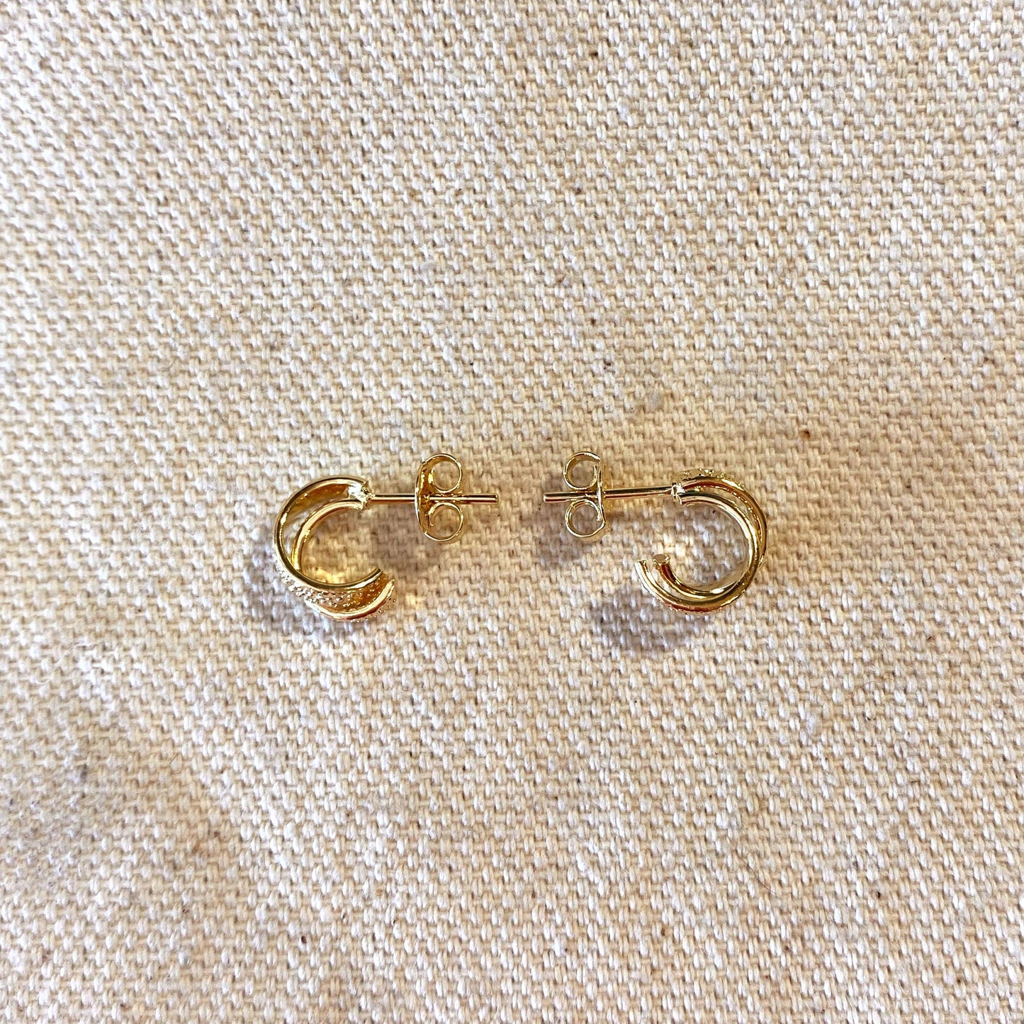 Gold Filled Mini Double Wire C-Hoop Earrings