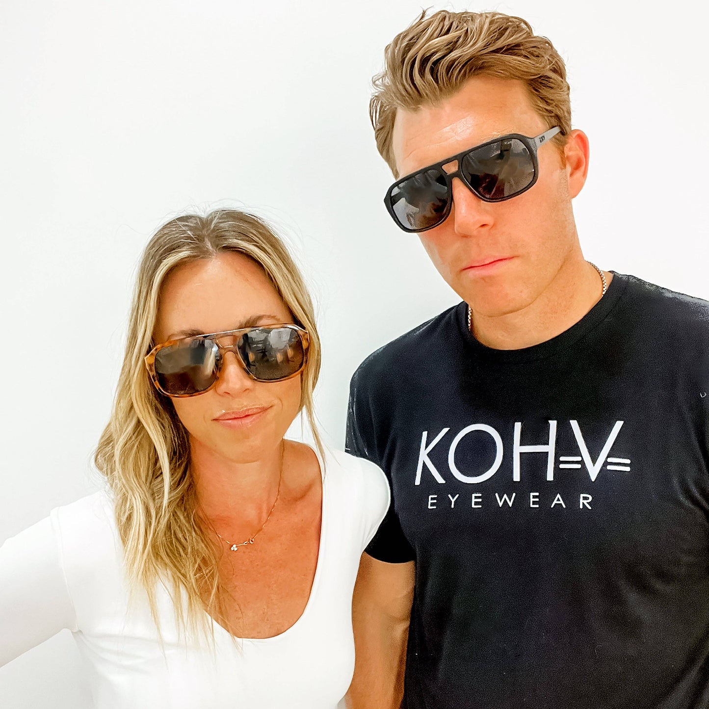 SUMMIT AMBER GOLD Polarized Square Trendy Aviator Sunglasses