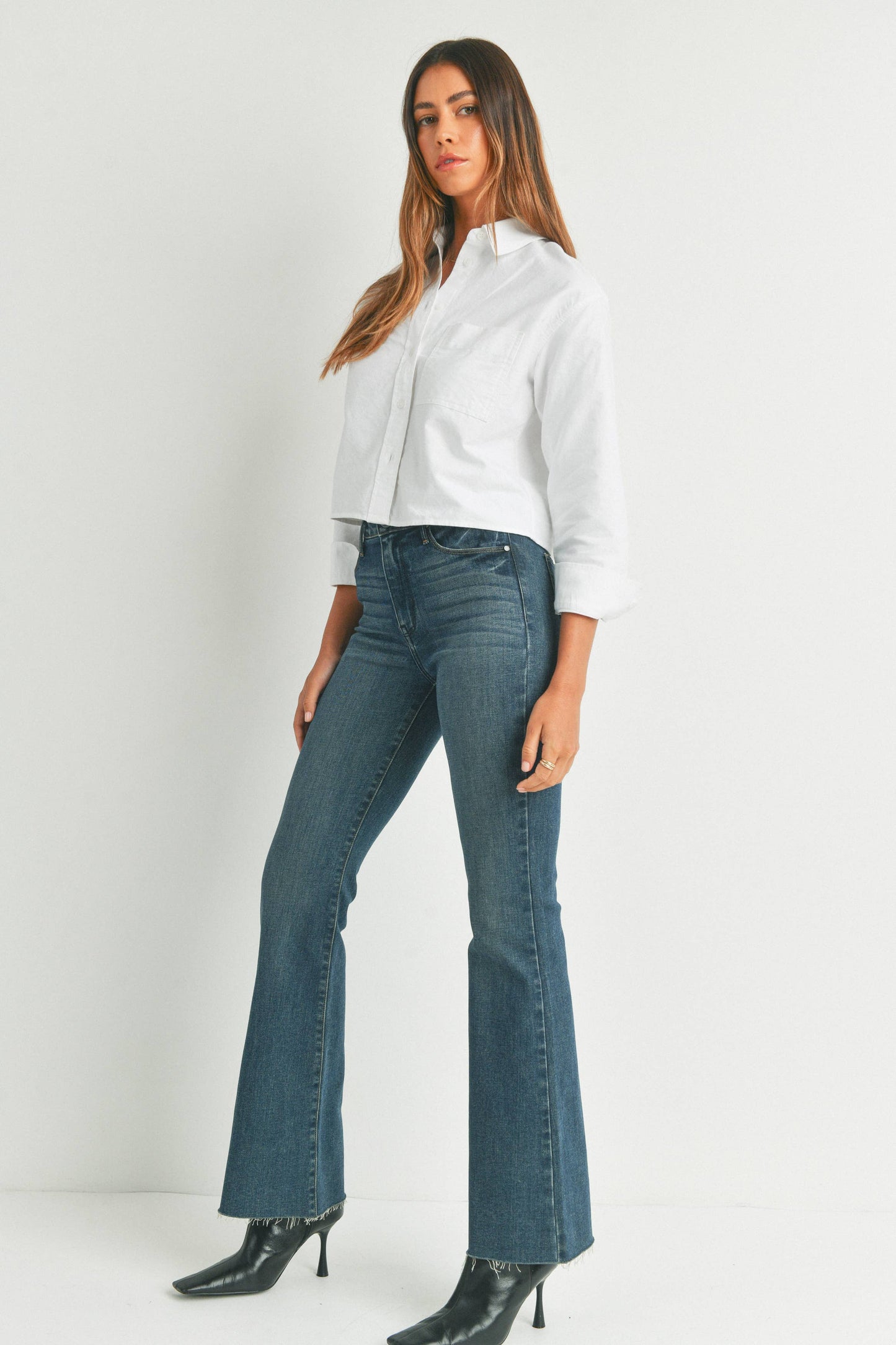 Darla -High Rise Scissor Cut Flare Jeans