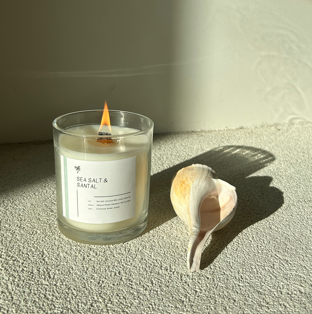 Sea Salt & Santal | Luxury Coastal Wood Wick Candle